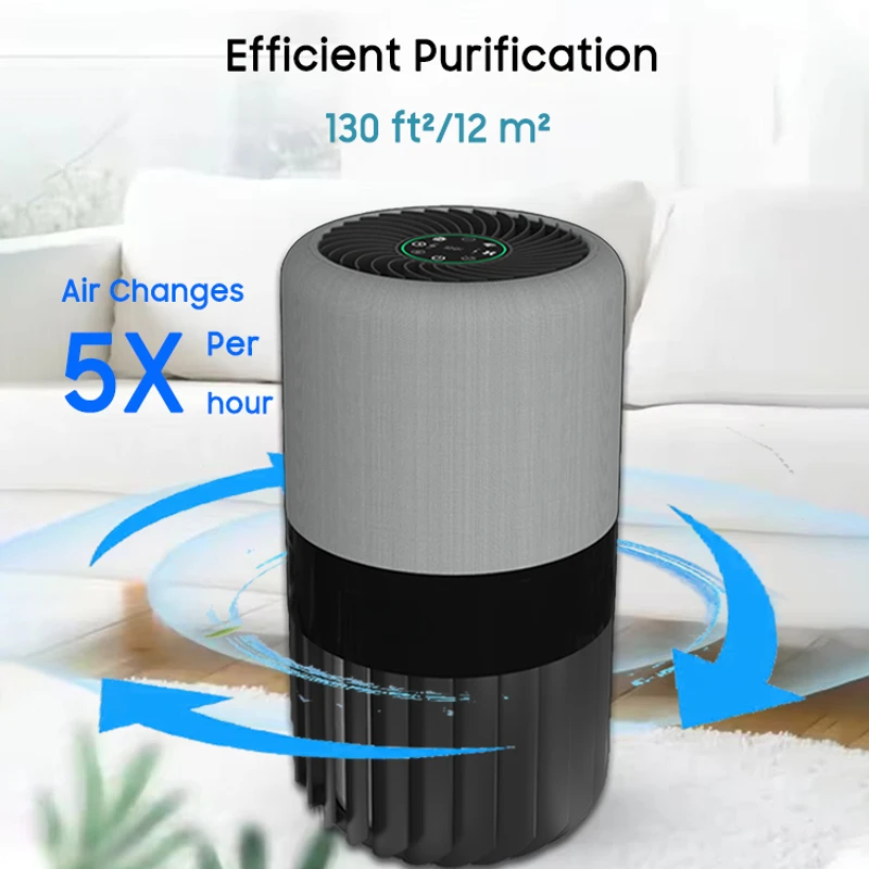 Air Purifiers Home Touch Panel Timer Air Cleaner Efficient Purification Activated Carbon H13 HEPA Filter Desktop Air Purifier
