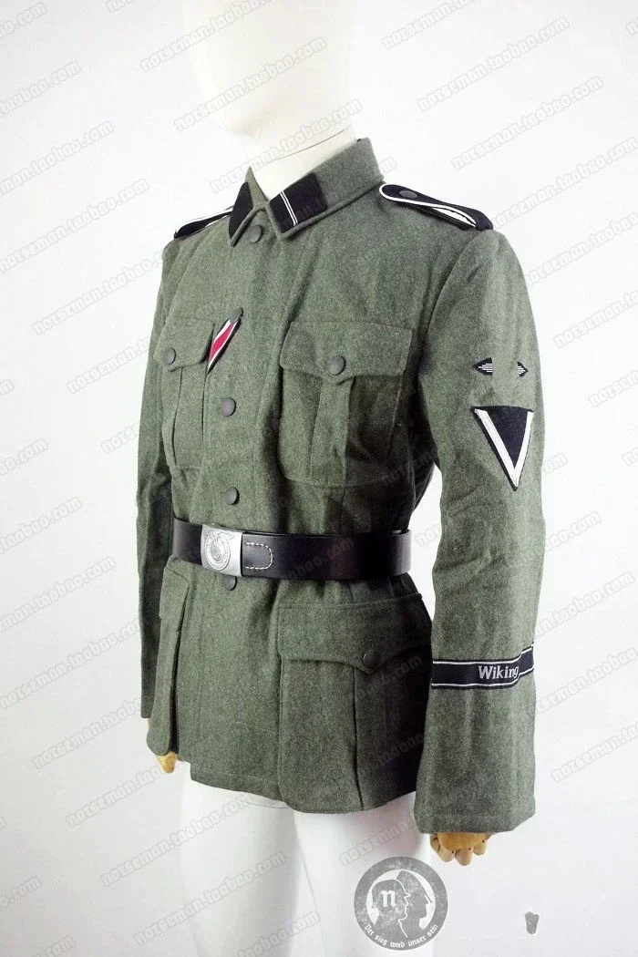 VINTAGE STYLE ELITE M40 EM FIELD WOOL TUNIC MASTER SERGEANT COAT & BELT Work Wear UNIFORM WIKING CUFF TITLE Gefreiter rank