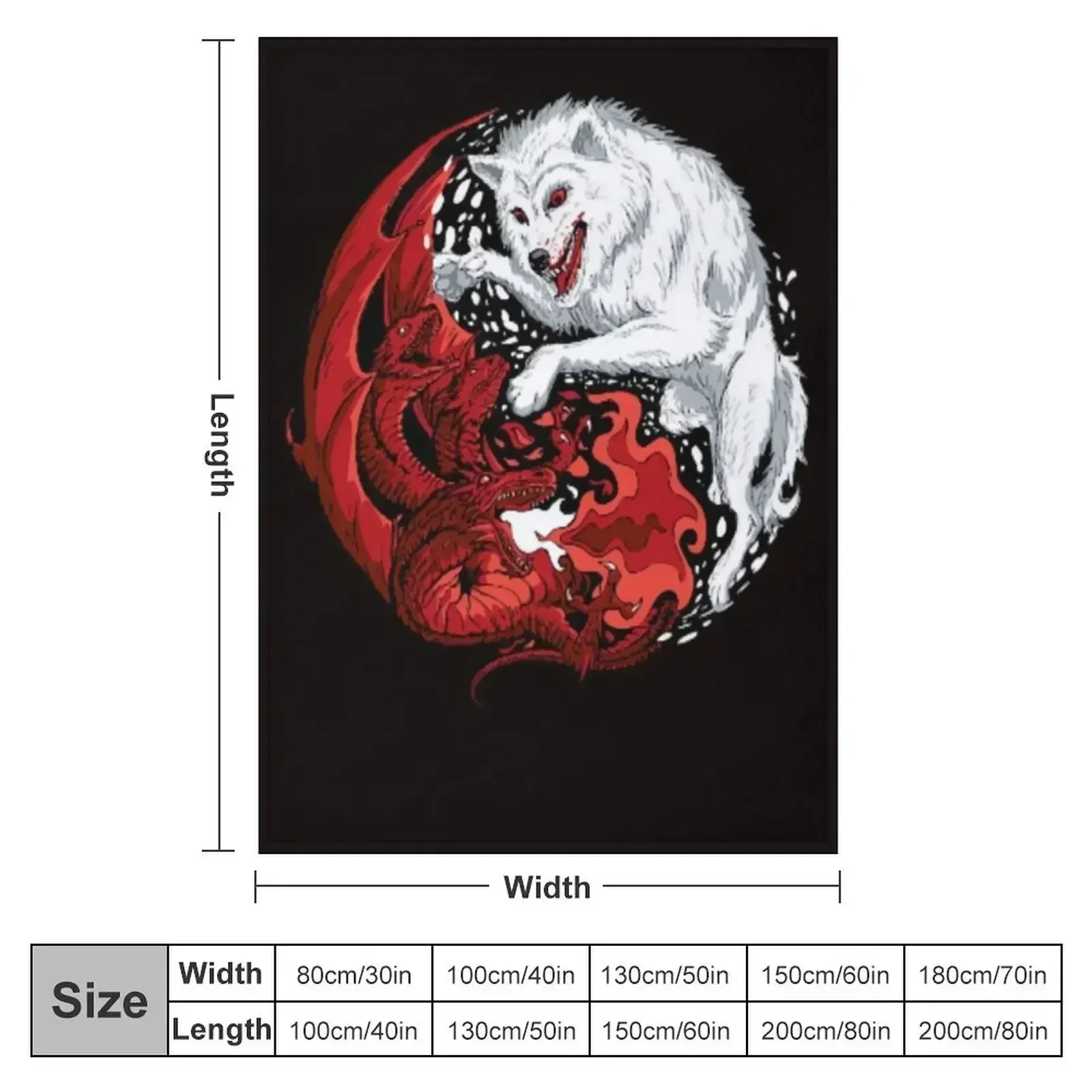 Wolf and Dragon Throw Blanket cosplay anime Decorative Beds Blankets