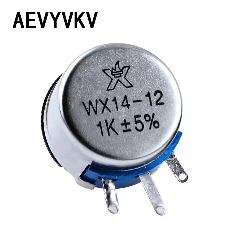 WX14-12 3W Single Coil Wound Potentiometer Without Locking 100 220 330 470 560 Ohm 1K 2K2 4K7 10K Lap Wirewound Potentiometers