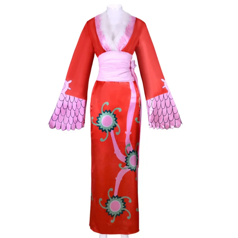 Anime lacquer Hancock cosplay costume women sexy empire red kimono top skirt belt suit Halloween party outfit js8motorbike