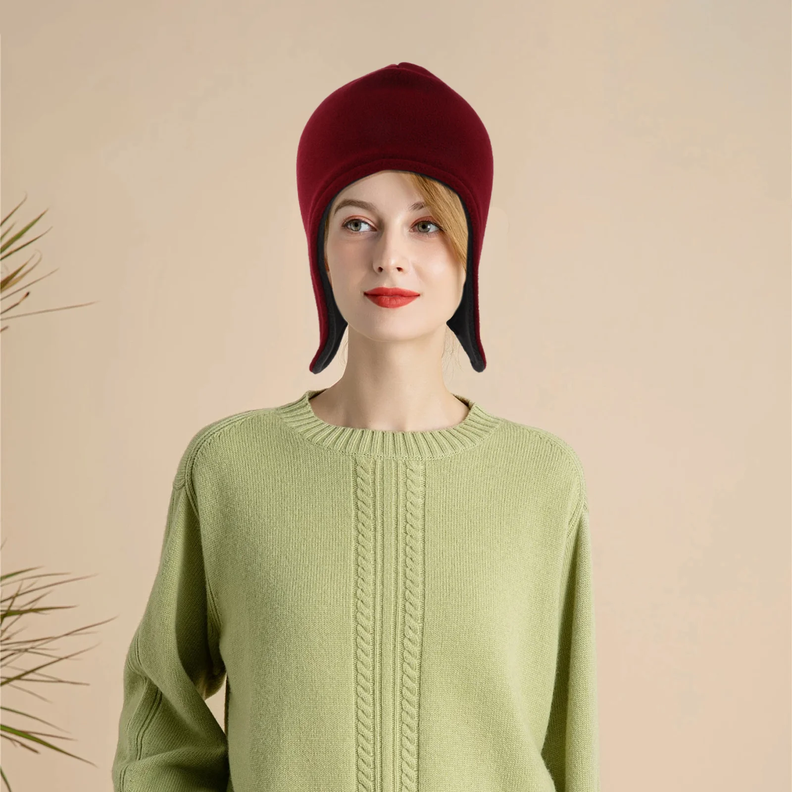 

Soft Winter Sleep Beanie Cap Thick Fleece Night Head Wrap for Elderly Warmth and Comfort Breathable Sleeping Hat for Cold Nights