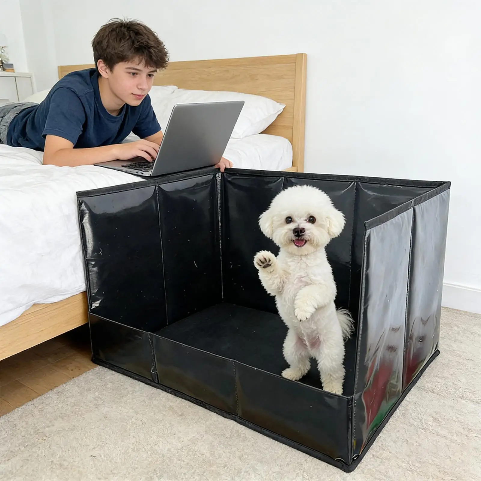 

Indoor Dog Potty Folding High Walls Portable Pet Toilet High Walls Dog Pee Box Indoor For Home Apartment Living Room Outdoor