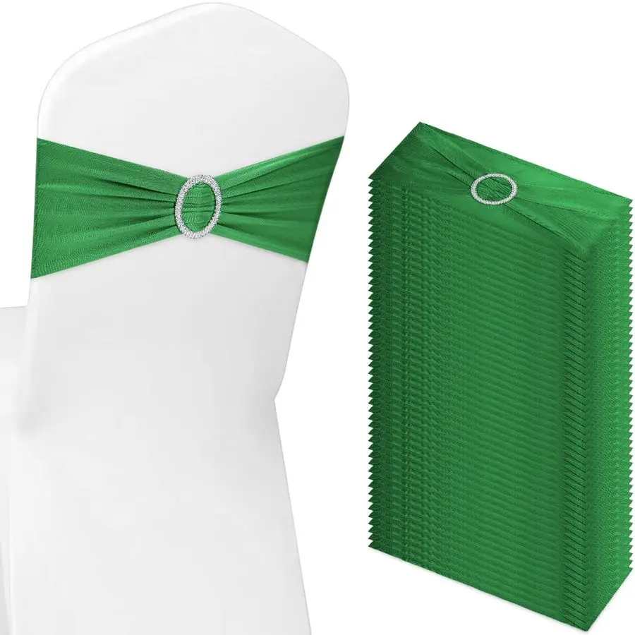 

80 Pieces Chair Sashes amp Bows Stretch Spandex Chair Cover Band with Buckle for Wedding, Hotel Banquet, Birthday Party amp Hom