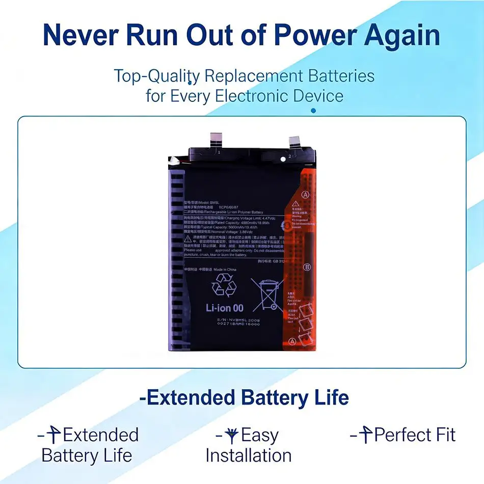 

Аккумулятор для мобильного телефона 5000 мАч, высокая совместимость с Xiaomi Redmi K60 Pro BM5L, стабильная работа