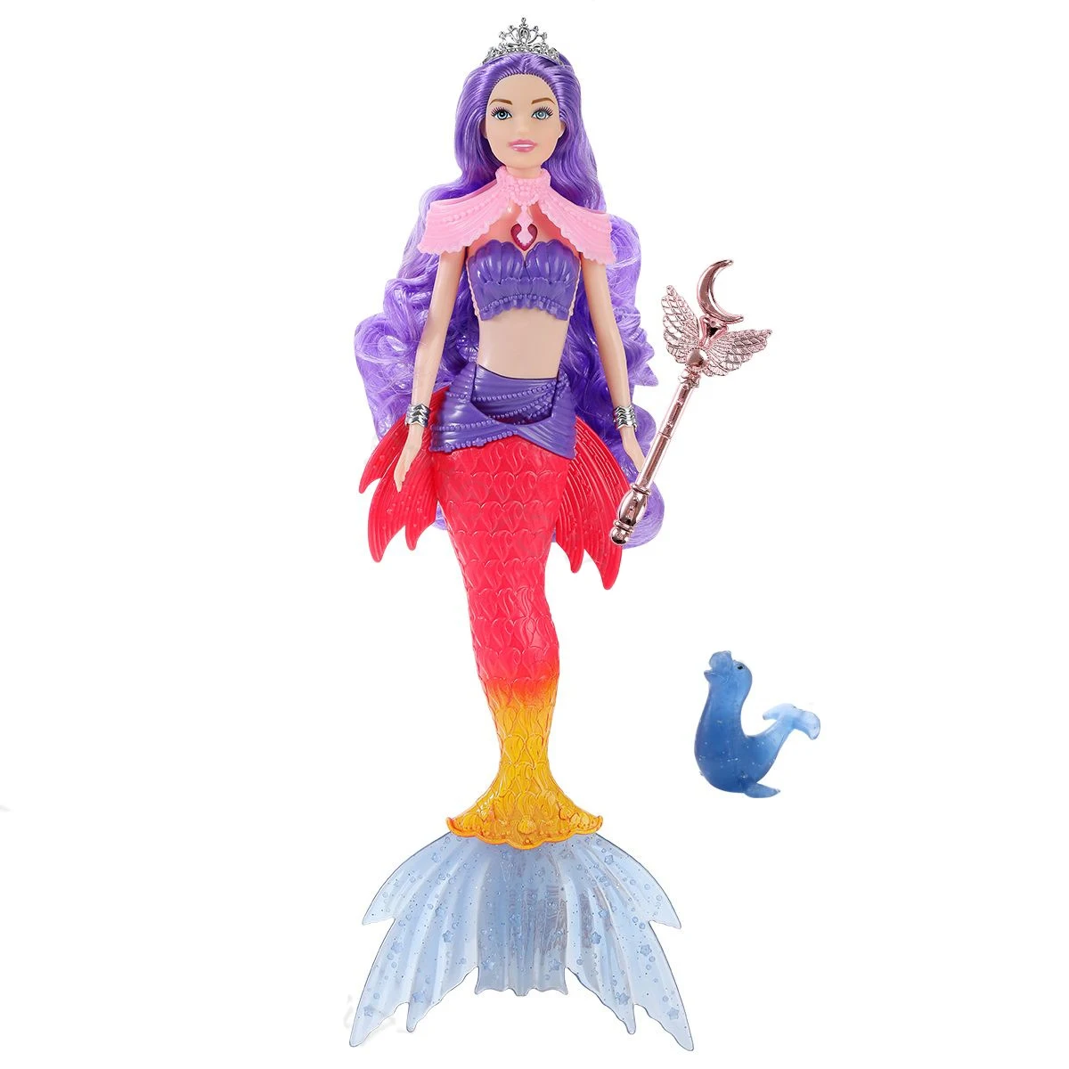 36cm New Pretty Girl Mermaid Princess Doll Glowing Lights Music Mermaid Princess Toy Children's Play House Birthday Gift