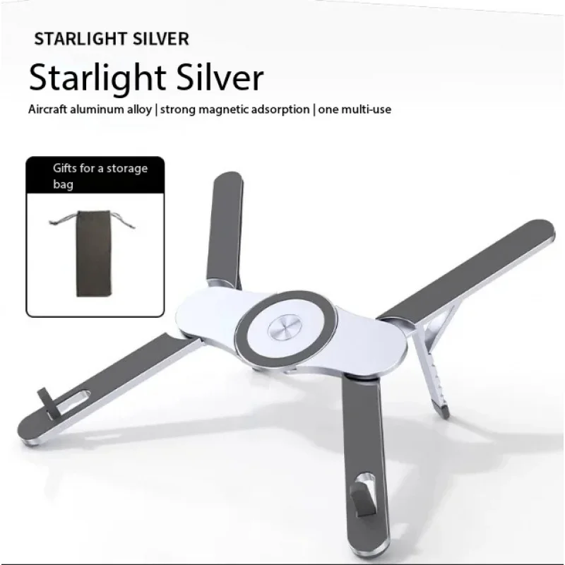 new Aluminum Alloy Laptop Stand Foldable Portable Height Adjustable Cooling Riser Desktop Support Cervical Protection Bracket