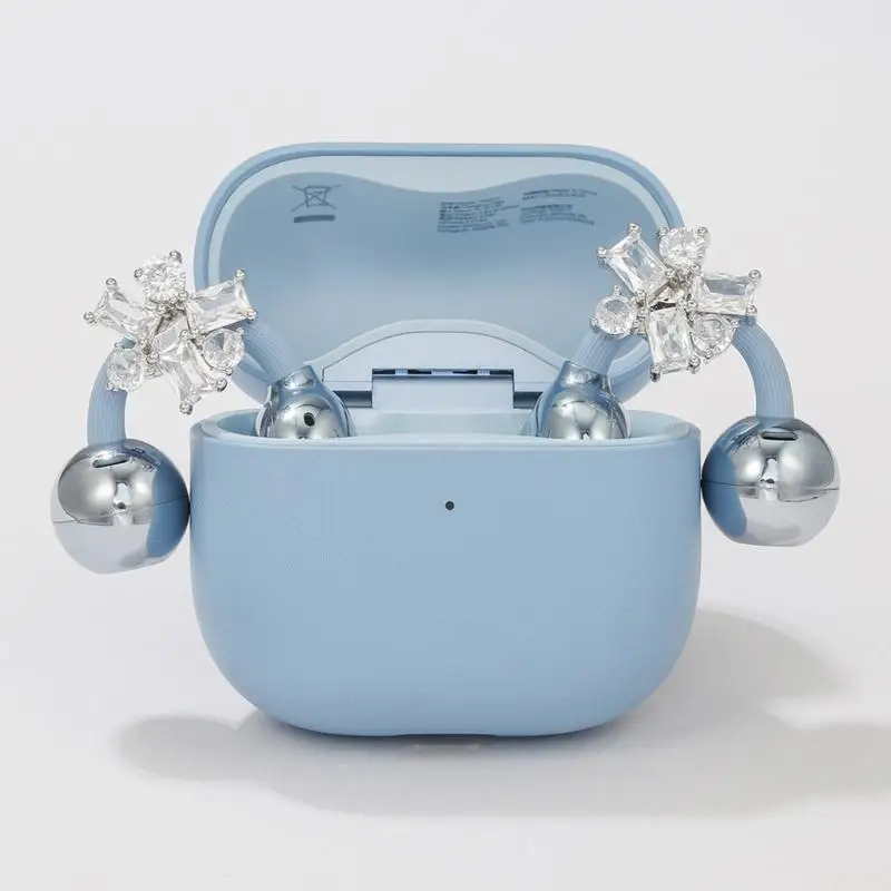 B03F Fashion Geometric Crystal Earphone Clips With Full Zirconia Designs for Freeclip1/2