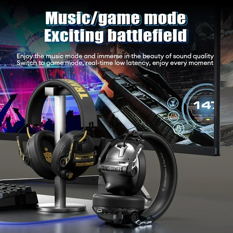 TRANSFORMERS TF-G03 Cuffie Bumblebee Cuffie da gioco Auricolari musicali per PS4 Play Station 4 Gioco PC Chat Computer Modalità doppia