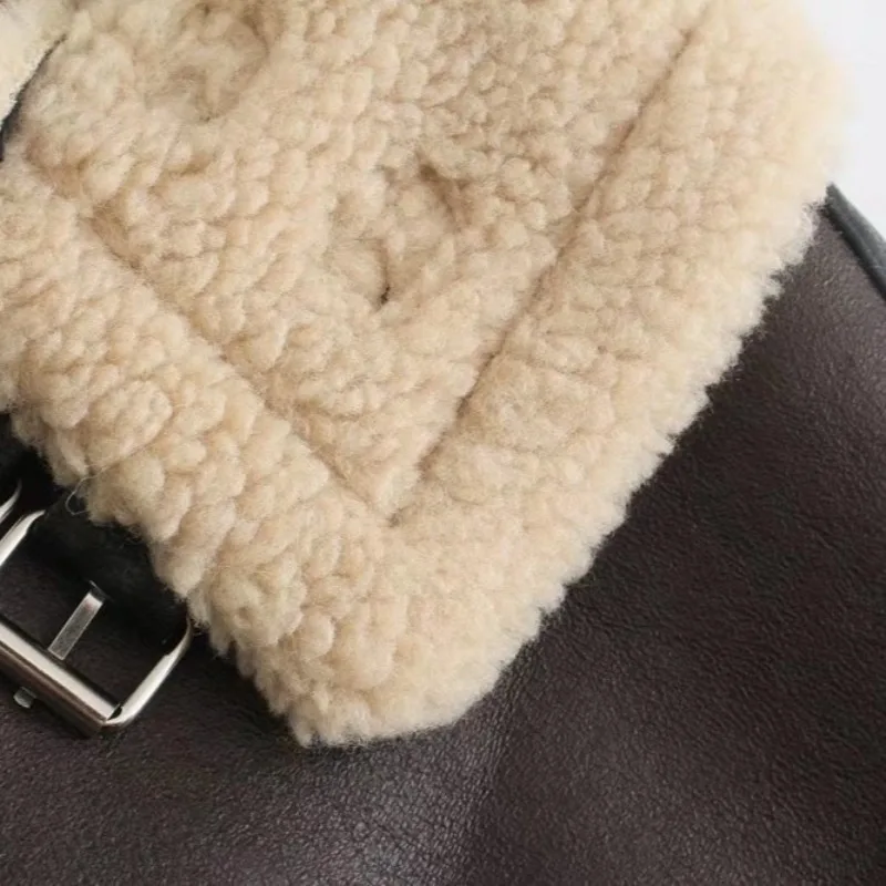 Neue Frühling Herbst Frauen Jacke Vintage Kurze Stile Lose Revers mit Gürtel Faux Leder Jacke Streetwear Weiblichen Mantel Outwear