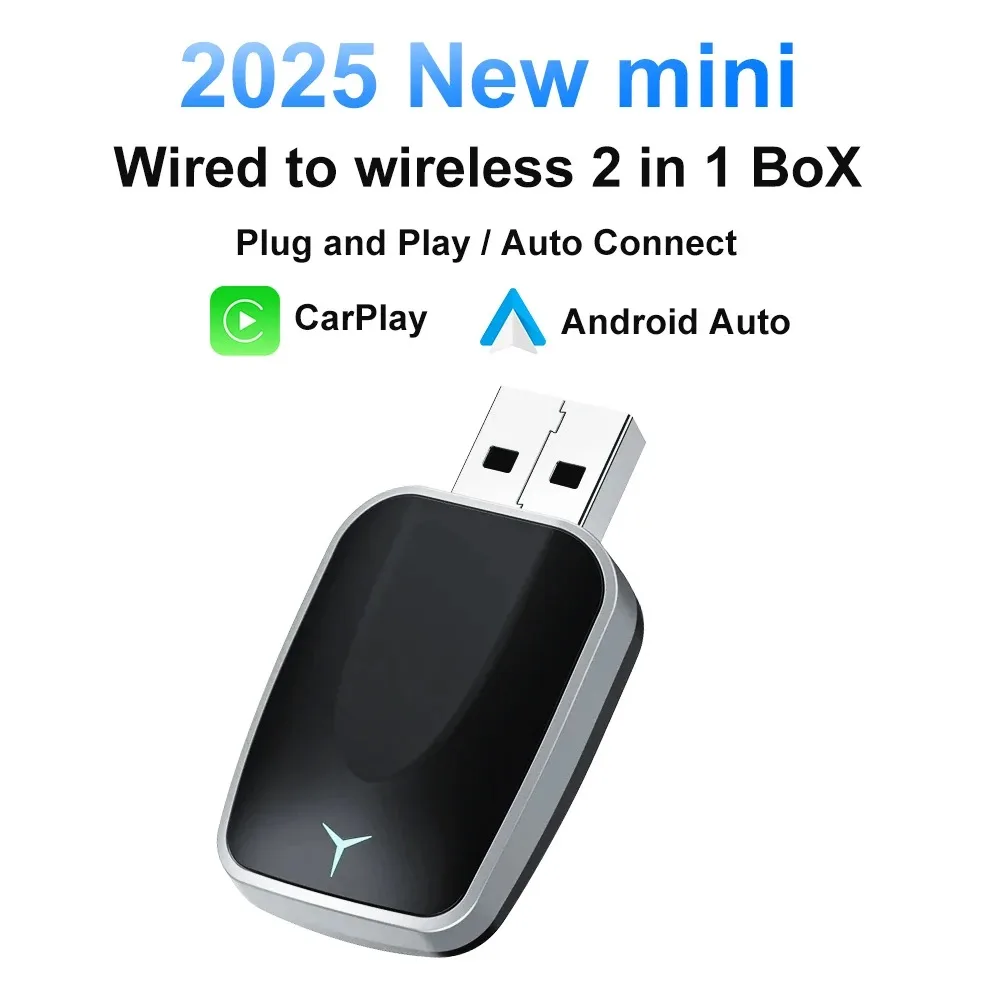 

2026 НОВЫЙ беспроводной адаптер CarPlay Android Auto Smart Mini Box Plug and play Wireless CarPlay и Android Auto Новый адаптер