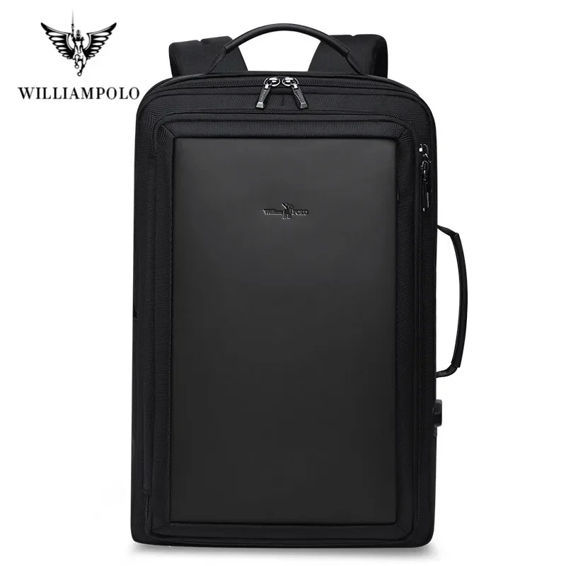 WILLIAMPOLO Backpack For Men Multifunctional Waterproof Business Bag For Laptop 15.6 Inch USB Charg Notebook Bags Large Capacity