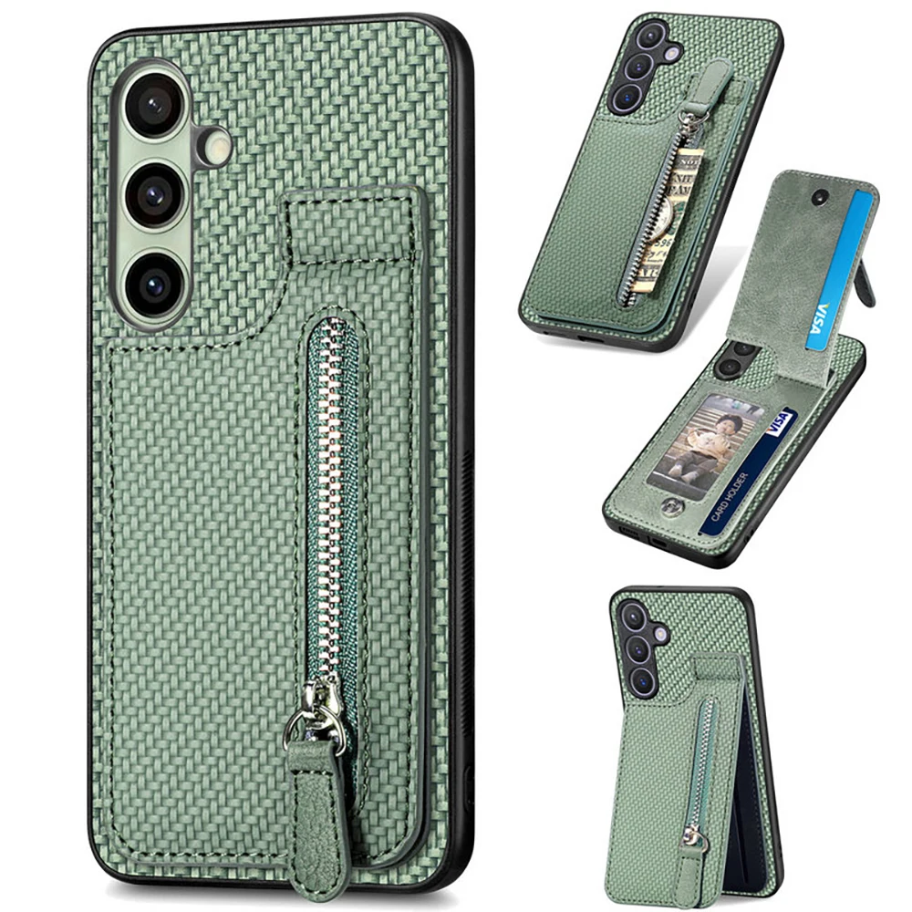 

A17 A 07 06 16 26 36 A56 5G кожаный кошелек на молнии Funda для Samsung Galaxy A07 A17 A06 A16 A26 A36 A56 A05S A15 A25 A35 A55 чехол