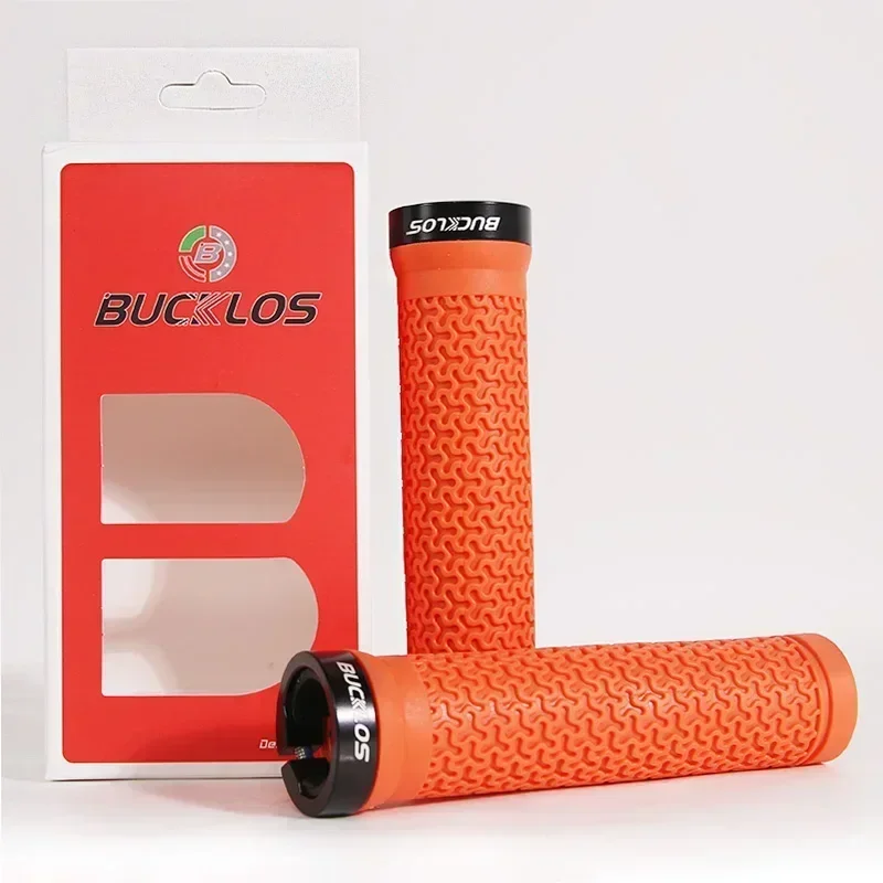 BUCKLOS Fietsgrepen Geïntegreerd Rubber Antislip Mtb Stuurhoes Slot op Mountainbike Stuurmanchetten BMX Fietsonderdelen