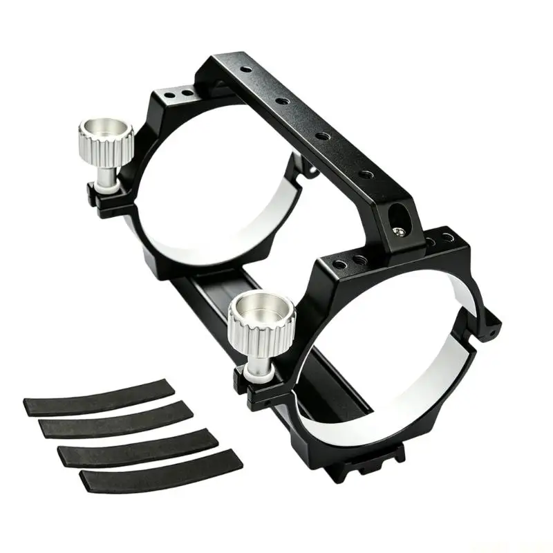 U2JB Twin Mounting Collars with Metal Construction, Thumb Screws and Liner Pieces for Night Observation Equipment