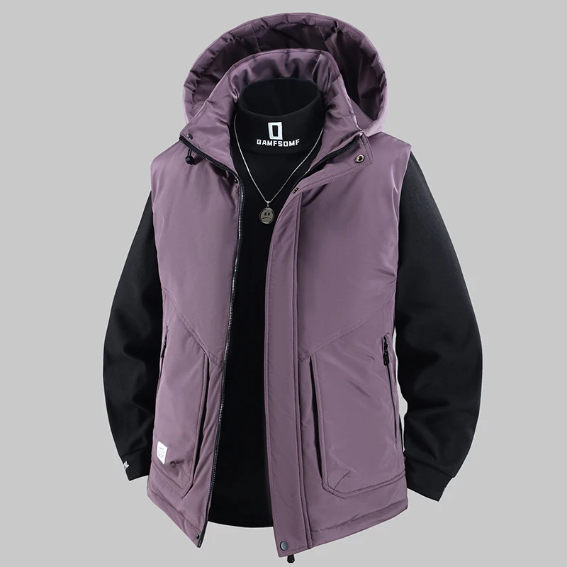 

Cotton Vest Men's Winter New Thickened Warm Waistcoat Casual Outdoor Vest Vest Jacket Men Windproof Hooded Workwear Vest Jacket