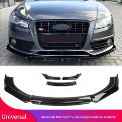 Car Front Bumper Lip Universal For Audi A4 S4 A6 S6 Wagon Awant B6 B7 B8 Chin Spoiler Splitter Diffuser Bodykit Accessories