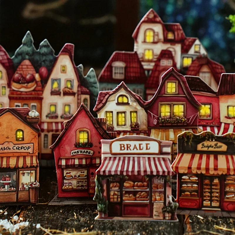 

Mr Paper 90 шт., коллекция иллюзионных дома, серия, наклейки для ландшафтного дизайна, материал для справочника, коллаж, чехол для телефона «сделай сам», календарь