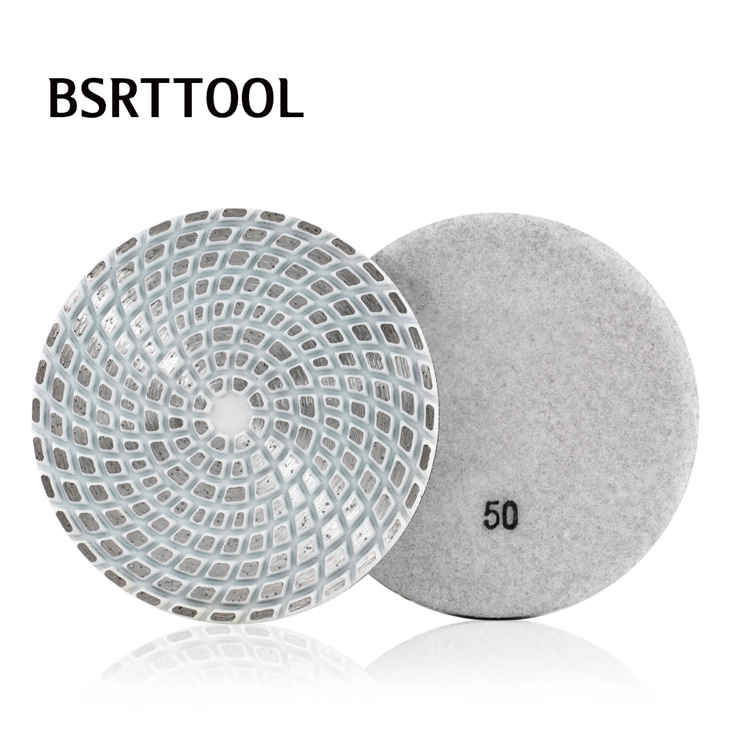 BSRTTOOL 5pcs 125mm Diamond Polishing Pad Sintered Metal Bond Dry Wet Polishing Wheel For Concrete Abrasive Disc