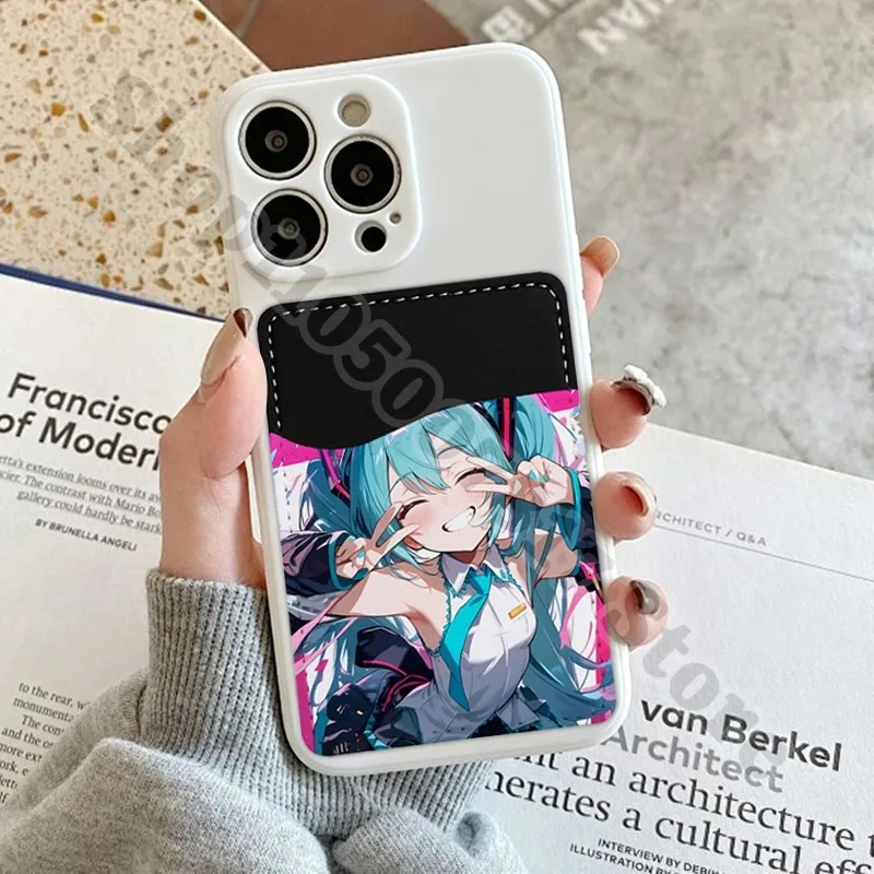 Creative Phone Decor Accessories Ultra-thin Wallet Hatsunes Miku Anime Cute ID Credit Card Holder Cartoon Storage Pouch Gifts view 2