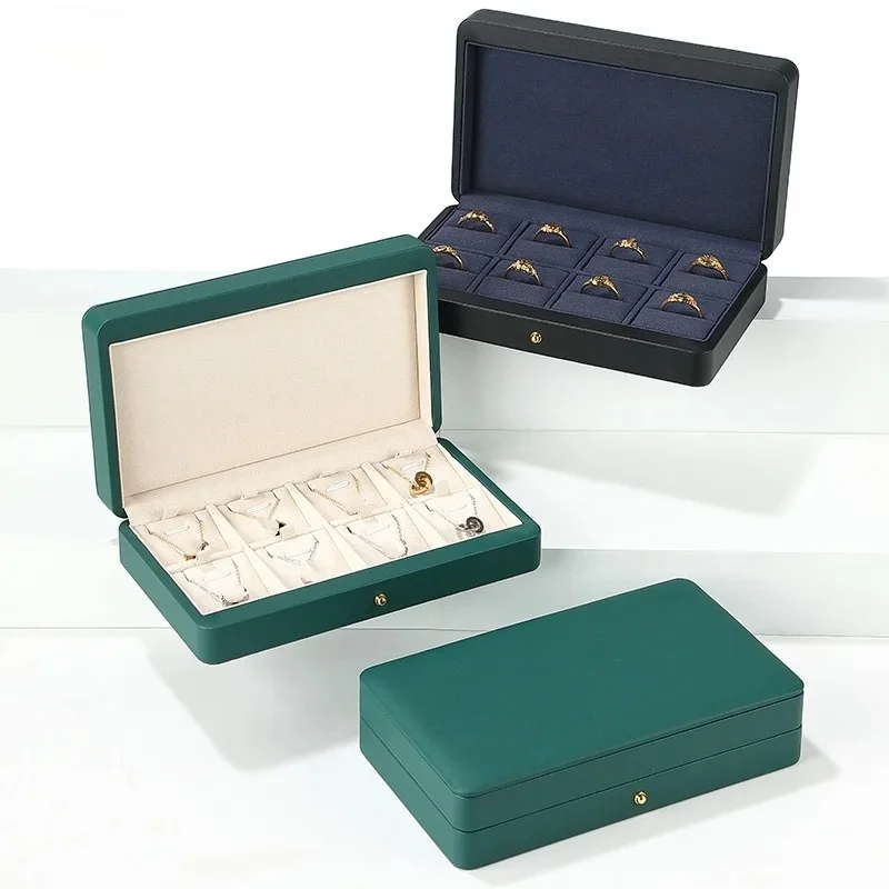 Multi Color Handmade Leather Jewelry Storage Box Ring Necklace Display Case High End Jewelry Organizer Gift For Daily Collection