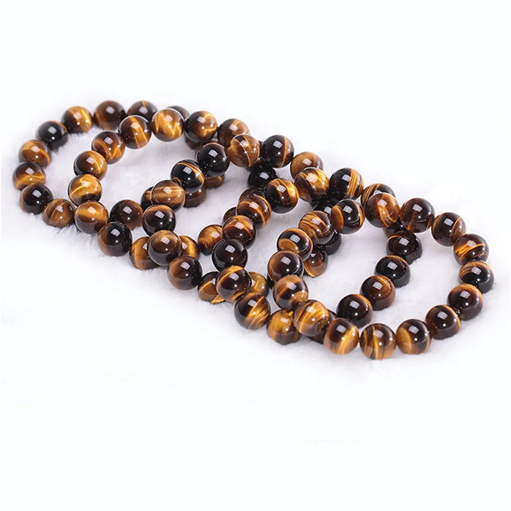 Kirykle Fashion Tiger Eye Bangles Men 4-12mm Natural Energy Stone Beads Reiki Healing Bracelets for Women Jewelry Pulseras Gifts