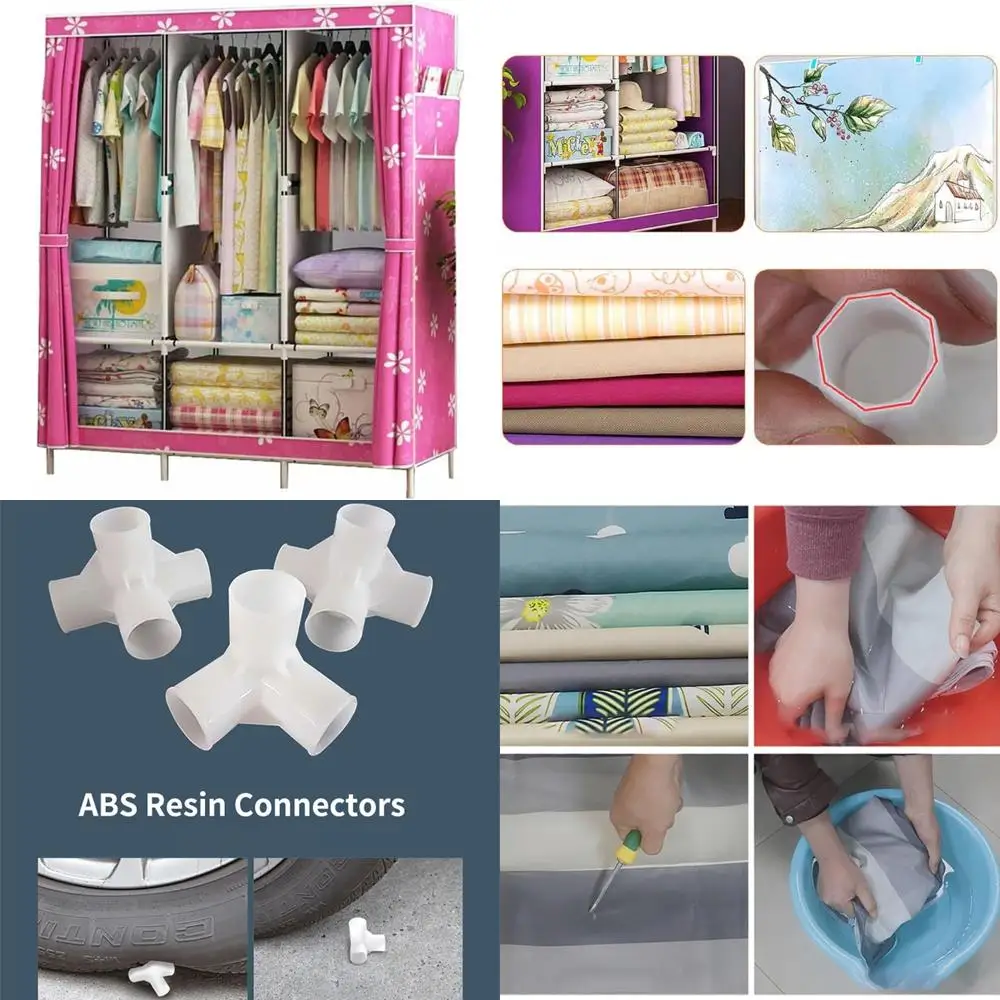 large closets Portable Wardrobe Stainless Steel Wardrobe Closet Saves Space for Hanging Clothes Cloth Closet 125 * 45 * 170cm Cl