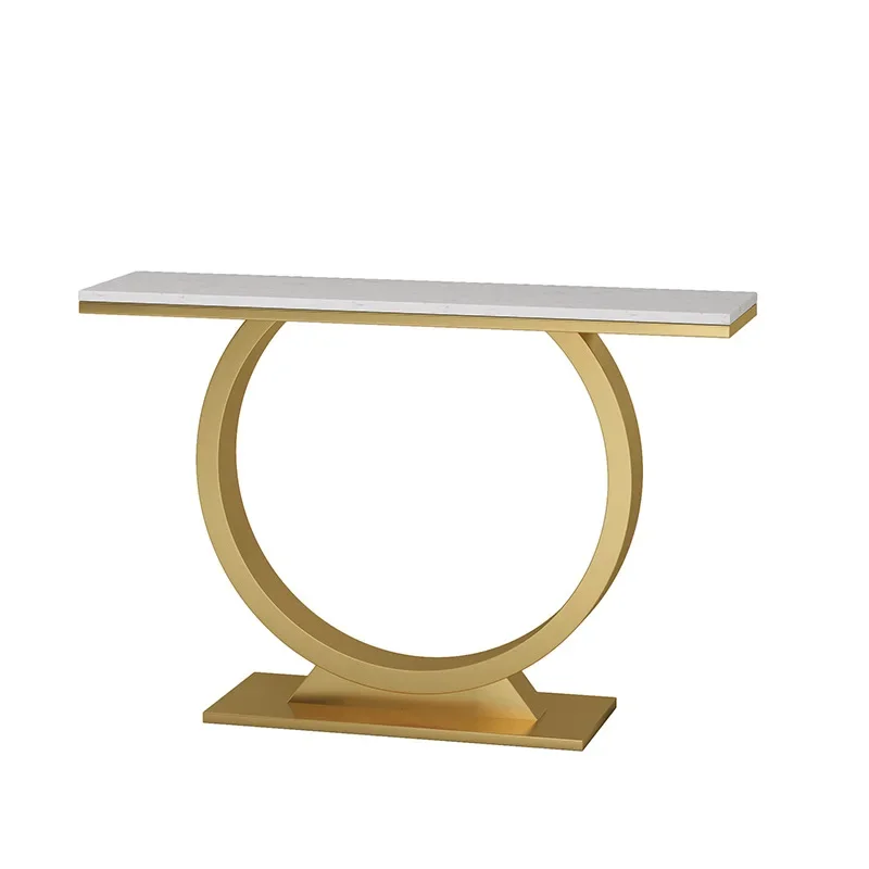

Fa Living room european style durable golden marble stainless steel hallway console table