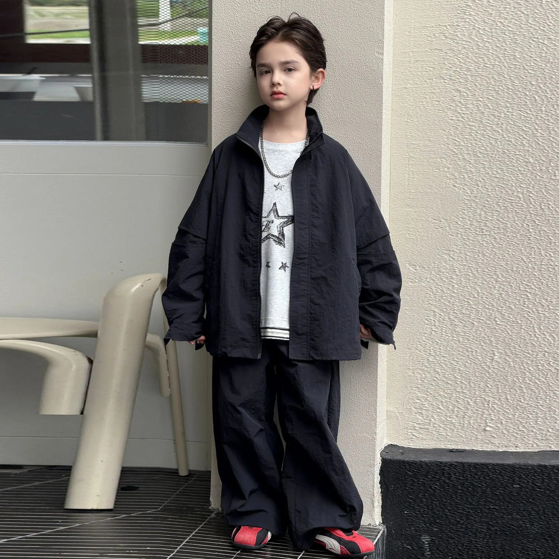 Children's clothing boys set autumn new coat spring and autumn baby boys pants two-piece set trendy