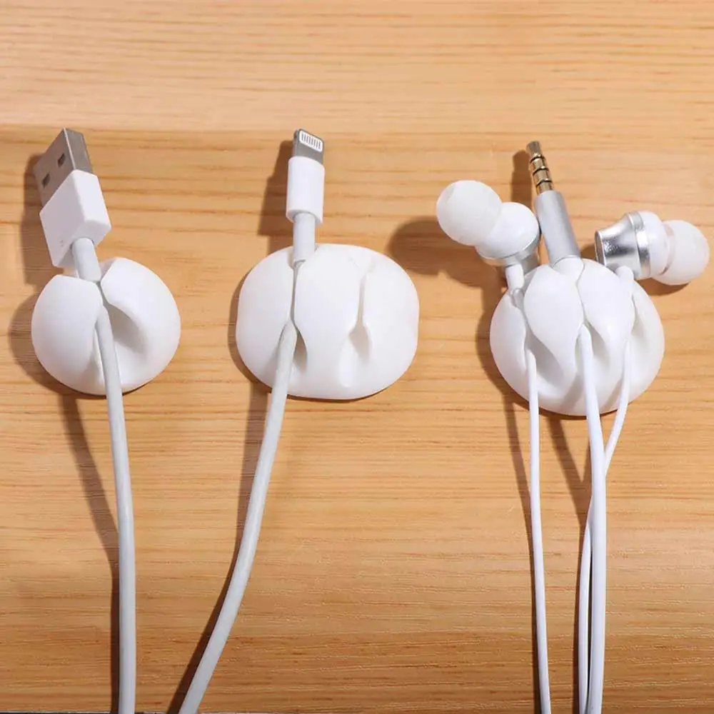 5 Holes/1 Hole/3 Holes Cable Organizer Multifunctional Wire Organizer Cable Holder Self Adhesive TPR Cord Clips Desktop Storage