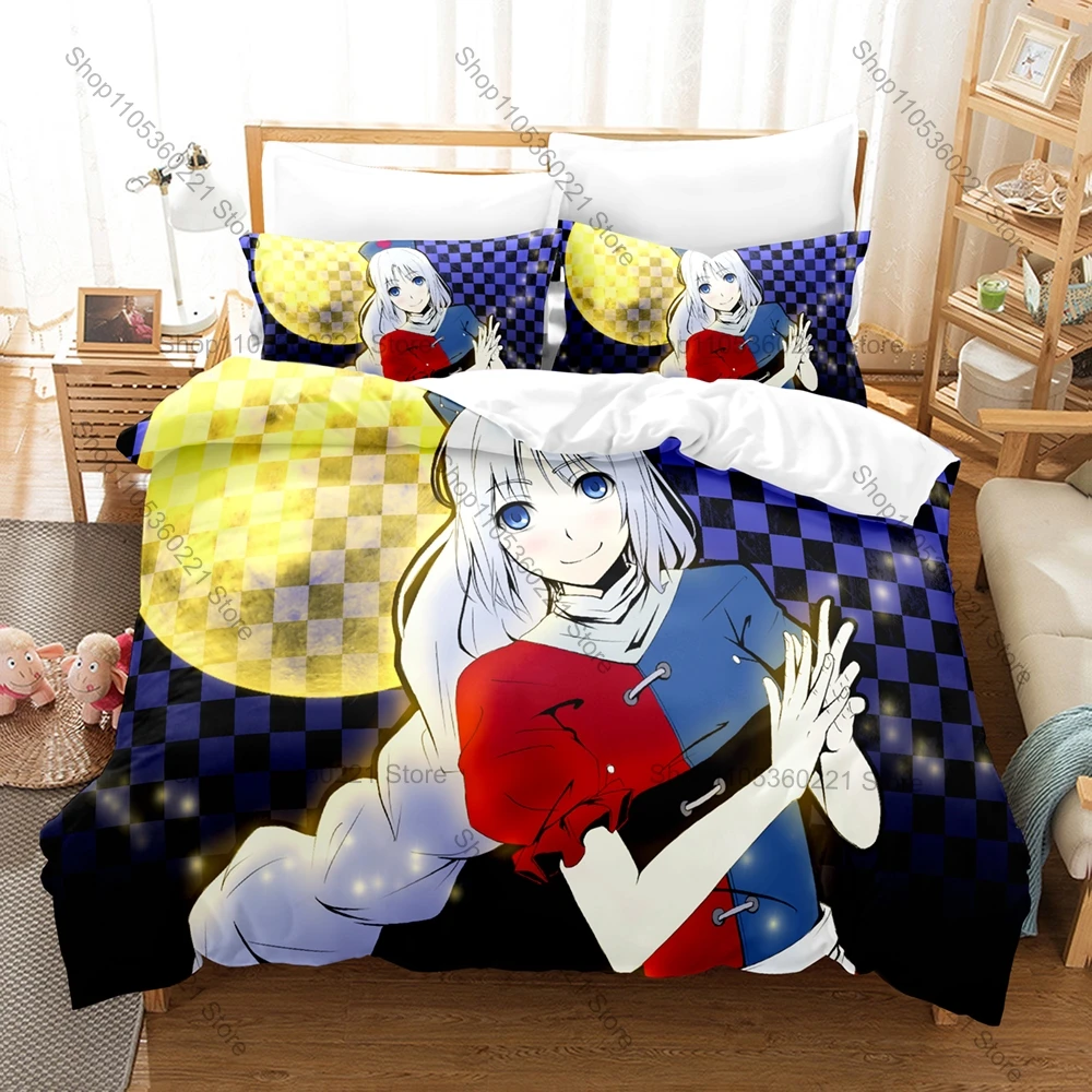 Lunar Brain Immortal Pharmacist Eirin Yagokoro Full Printed 3PCS Bedding Duvet Cover + 2 Pillowcases Teen Dorm Home Decoration