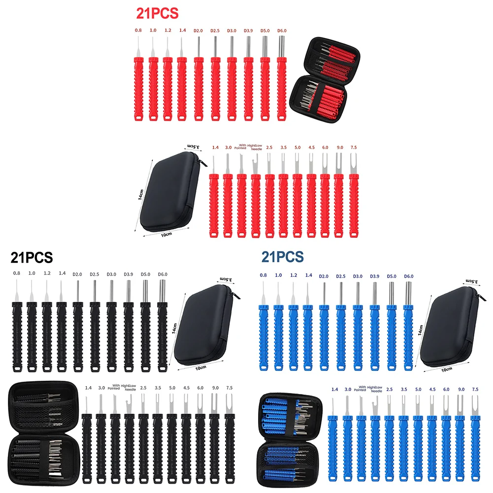 

21pcs Car Terminal Removal Tool Kit Electrical Pin Extractor Connector Depinning Tool Terminal Disassembly Tool