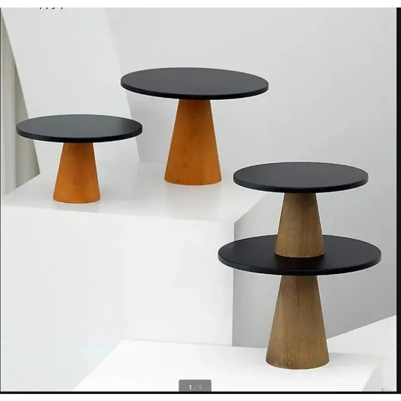 Wood Metal Cake Stand Dessert Table Pan Display Photo Props Snack Fruit Tray Plate Banquet Decorative