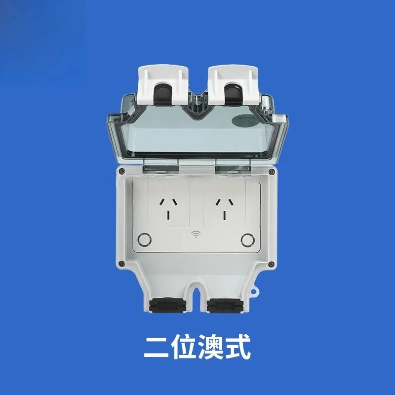 AU WiFi Smart Socket IP66 Outdoor Waterproof Socket 86 Type Two-position Sub-control Australian Standard Socket 15A