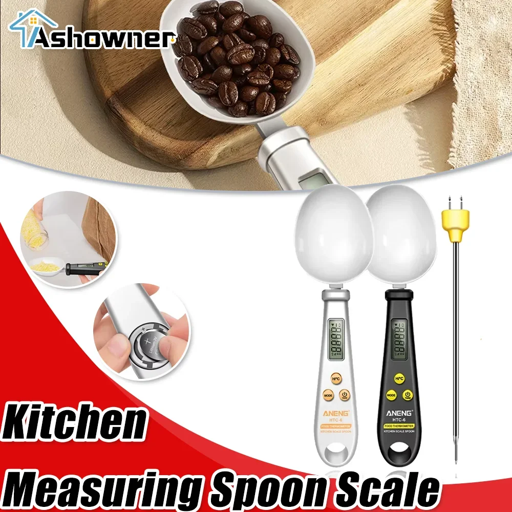 Kitchen Measuring Spoon Scale LCD Digital Measuring Food Flour Digital Spoon Coffee Scale Mini Thermometer Kitchen Tool Scale