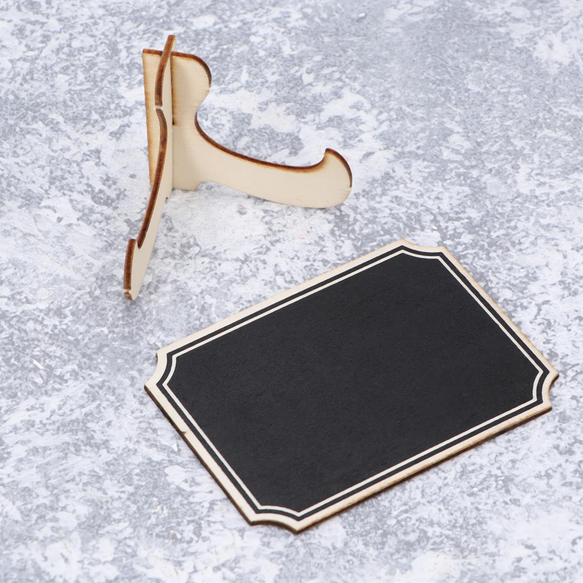 10Pcs Creative Mini Chalkboards Narrow Wood Trim Erasable Message Boards for Wedding Dinner Party Table Place Signs