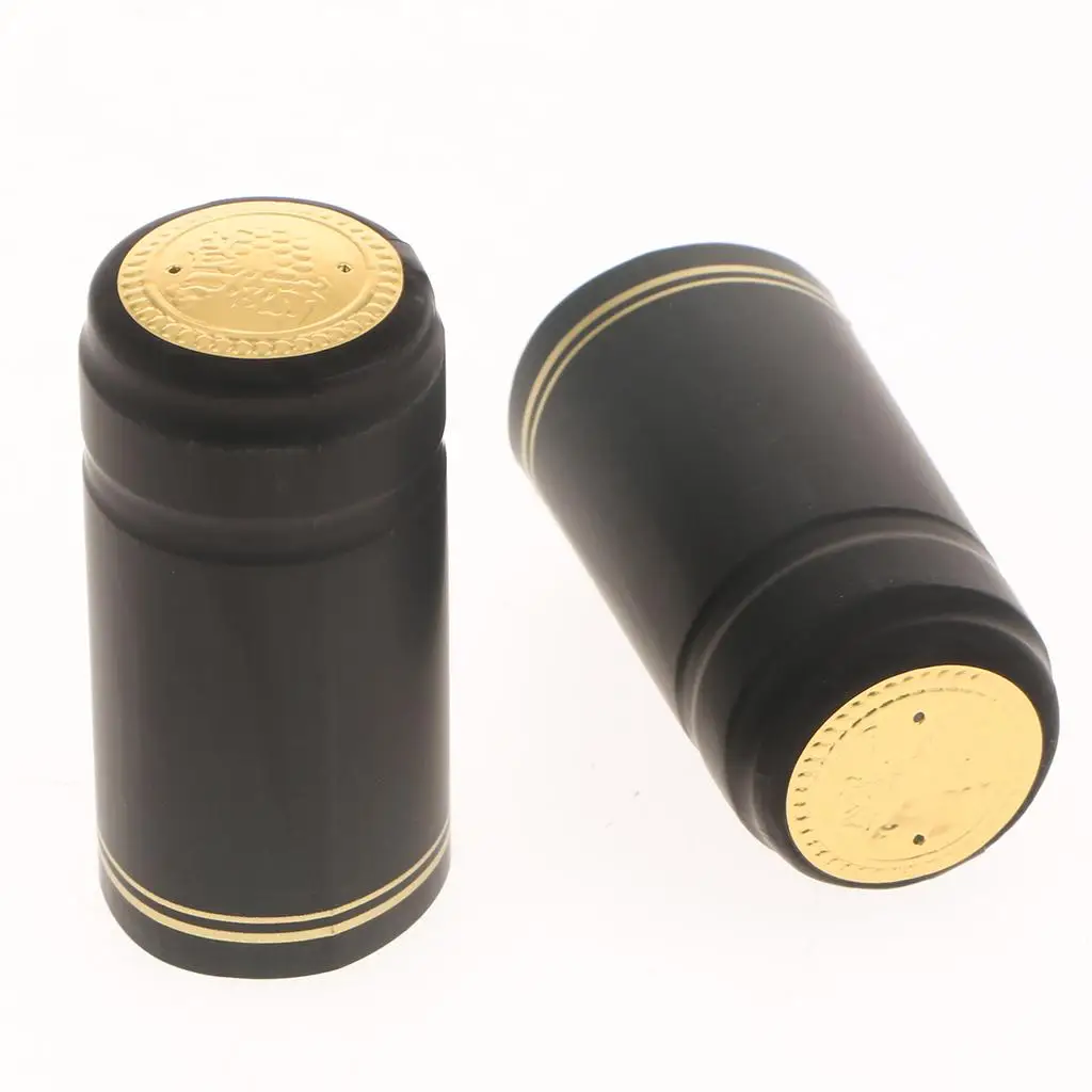 Shrink Caps for Wine Bottles PVC Material Cylindrical Modern Style Tear Tape Sealed for Homemade Spirits Bottles