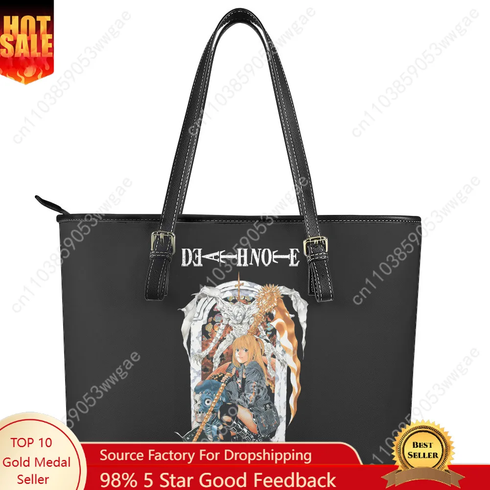 Death Note Handbag Womens Man Vintage Personalized Tote Bag Shoulder Bag Business Leather Purse Travel Anime Customized Bag Gift
