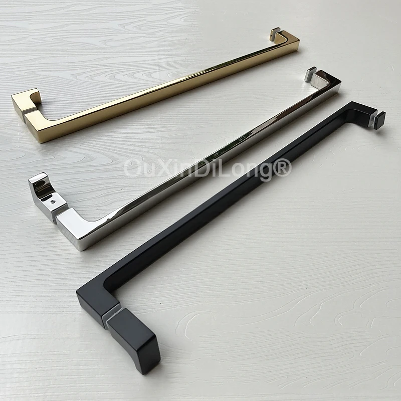 

Chromed/Black/Gold 304 Stainless Steel Precision Casting Solid Base Bathroom Door Handles Glass Sliding Door Handle CC 440/500mm