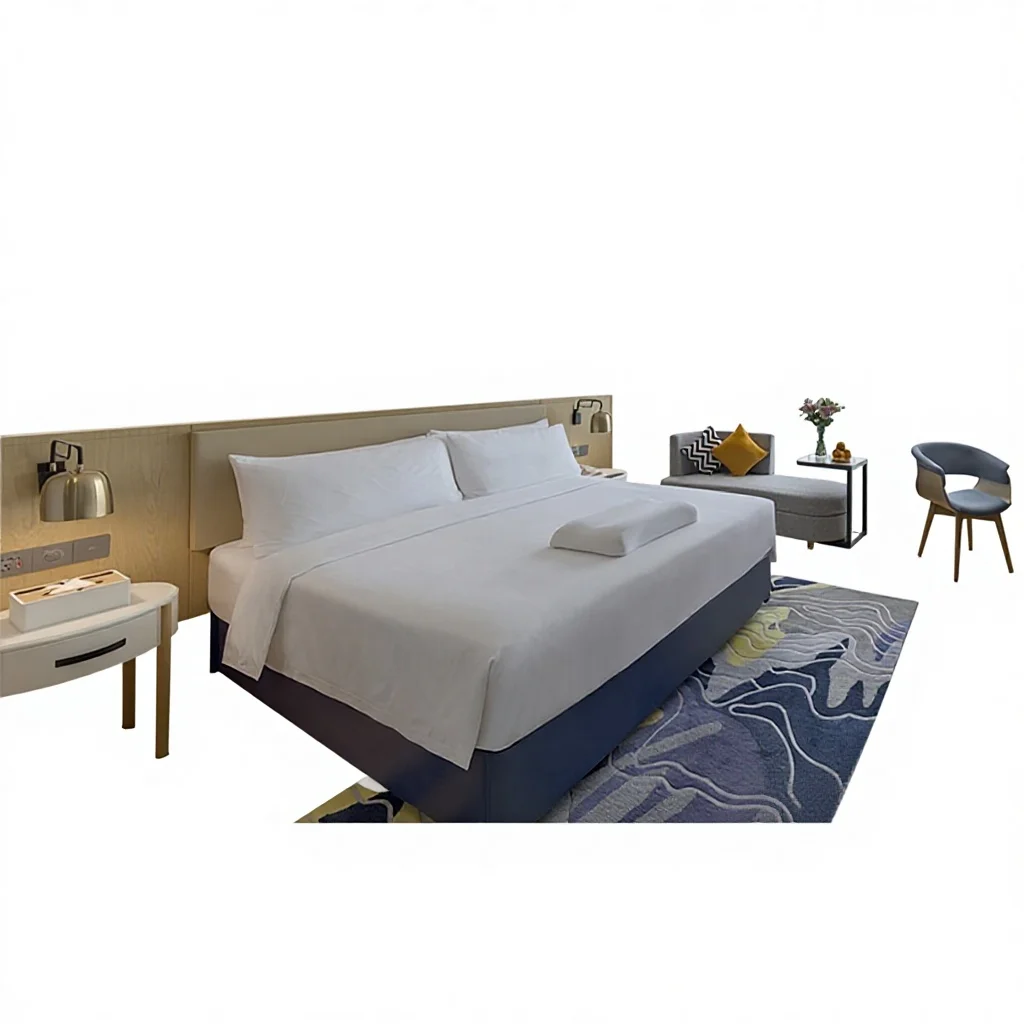 ej-Hot Sale Canopy Bed Frame Luxury Modern Hotel Classic Design Home Bedroom Furniture King Size Sets Wooden Bed%