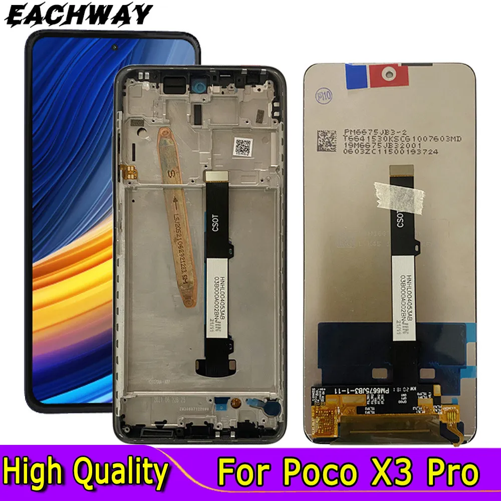 For Xiaomi Poco X3 Pro LCD With Touch Screen Digitizer Assembly for Xiaomi Poco X3Pro LCD Display M2102J20SG M2102J20SI LCD