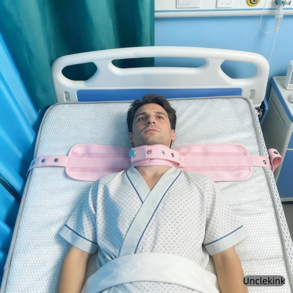 Neck Fixing Strap Magnetic Restraint for Mental Hospital Medical Restraints Magnetic Locking Pink Bed Restraints Patient Care