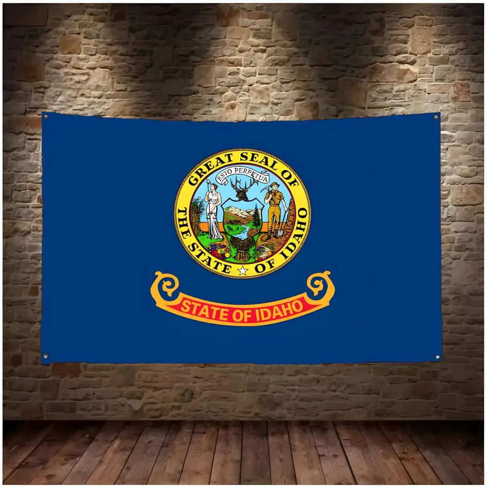 Idaho Flags Daily four ring borderless design indoor outdoor decor easy hang install