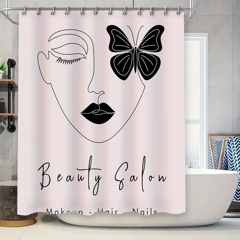 

Customized Personalized Name Initial Bath Shower Curtain Decor Home Textile Bathroom Waterproof Fabric Print (Color: Blue)