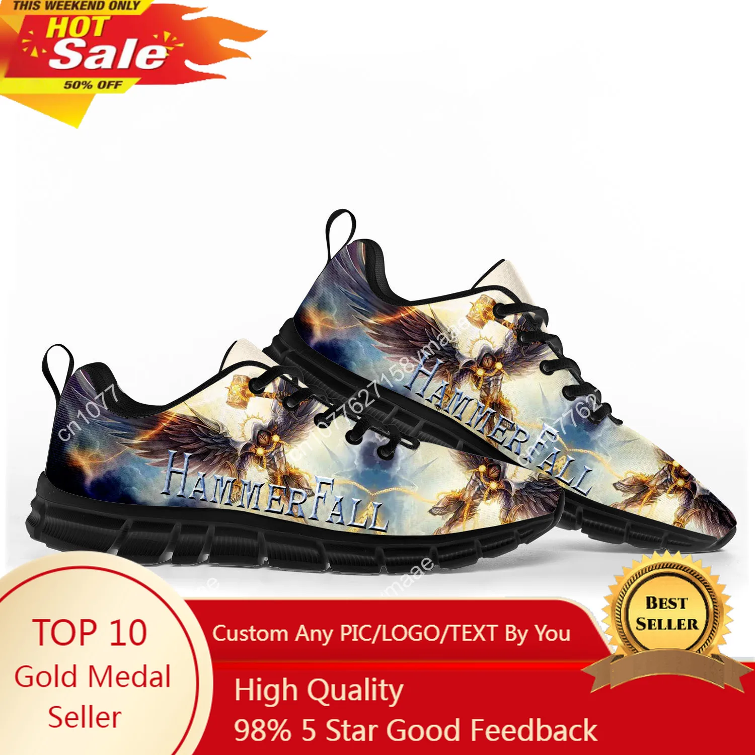 

HammerFall Metal Band Sports Shoes Mens Womens Teenager Kids Children Sneakers High Quality Sneaker Customize Couple Shoe Black