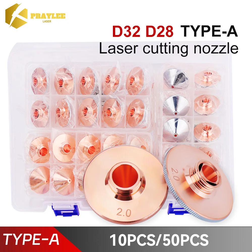 

10/50 шт. лазерные сопла D28 M11 D32 M14, калибр 0.8-6.0 мм, для волоконных лазерных резаков Raytools, Bochu, WSX