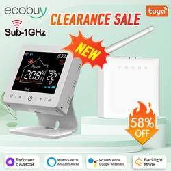 Tuya Wifi Boiler Thermostat Wireless Combi Battery Water Heating RF433 Temperature Controller Works with Alexa Google Home Alice