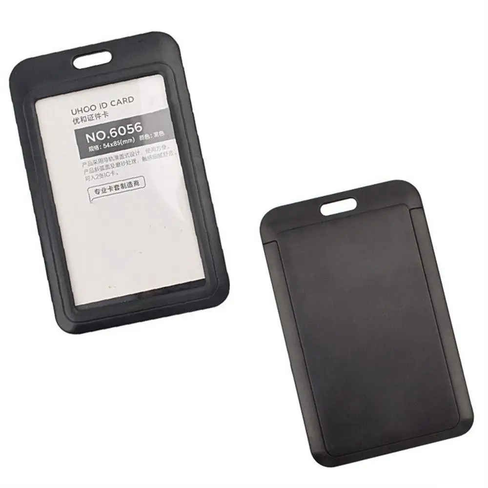 Black Retractable Badge Reel Name Card Business Card ID Card Holder Chest Tag Exhibition Card Working Card Cover Office Supplies