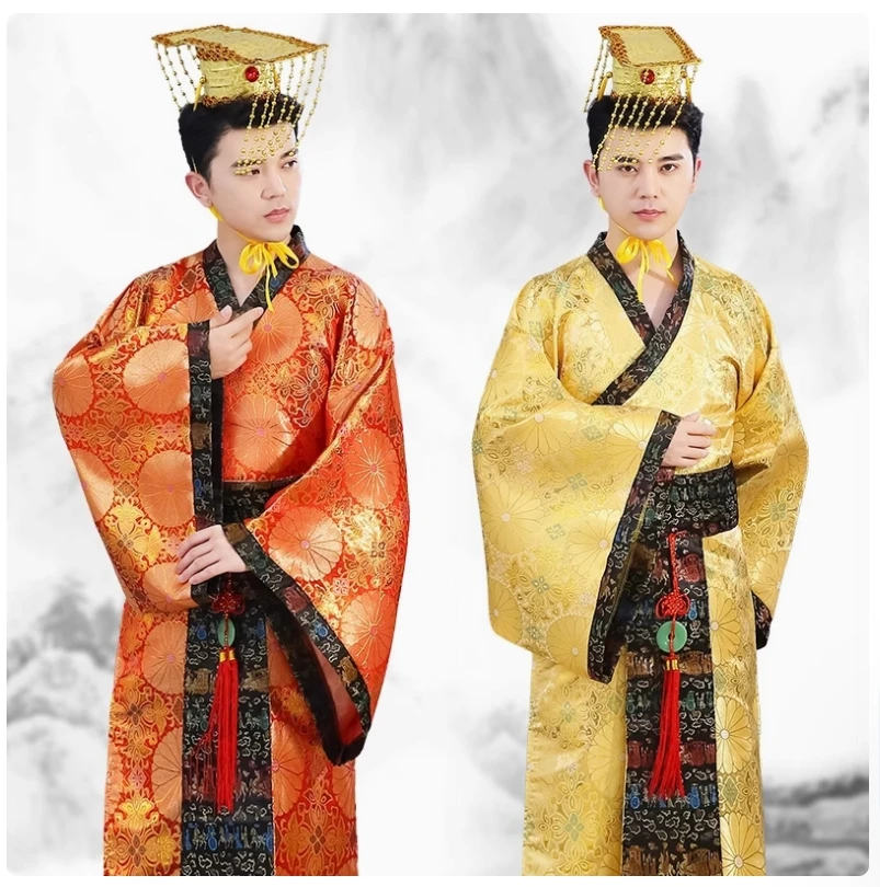 Nuevo disfraz histórico de actuación, disfraz de príncipe adulto, bata de dragón, disfraz de emperador de la Dinastía Han, Hanfu