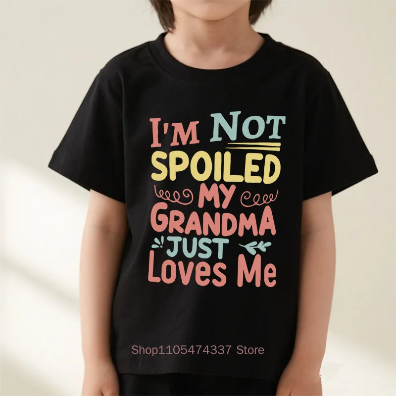 My Grandma Print T-shirts for Boys Girls Summer Children Casual Comfortable Colorful Tops Kids Crew Neck Short Sleeve T-shitrs